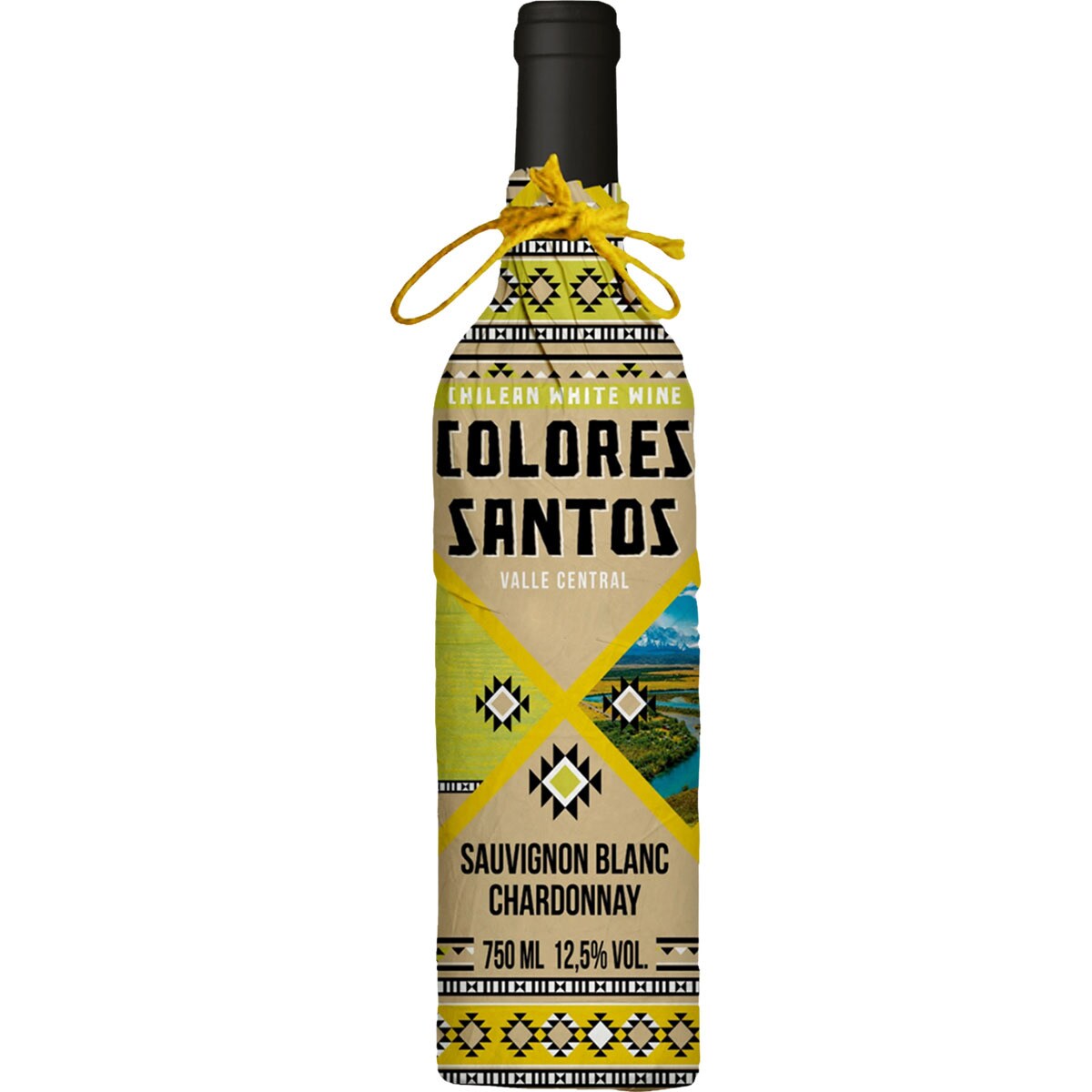 vino blanco chardonnay sauvignon blanc de Chile botella 75 cl