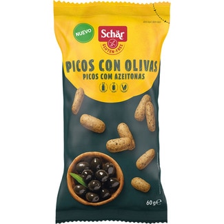 picos con olivas sin gluten paquete 60 g - Schar