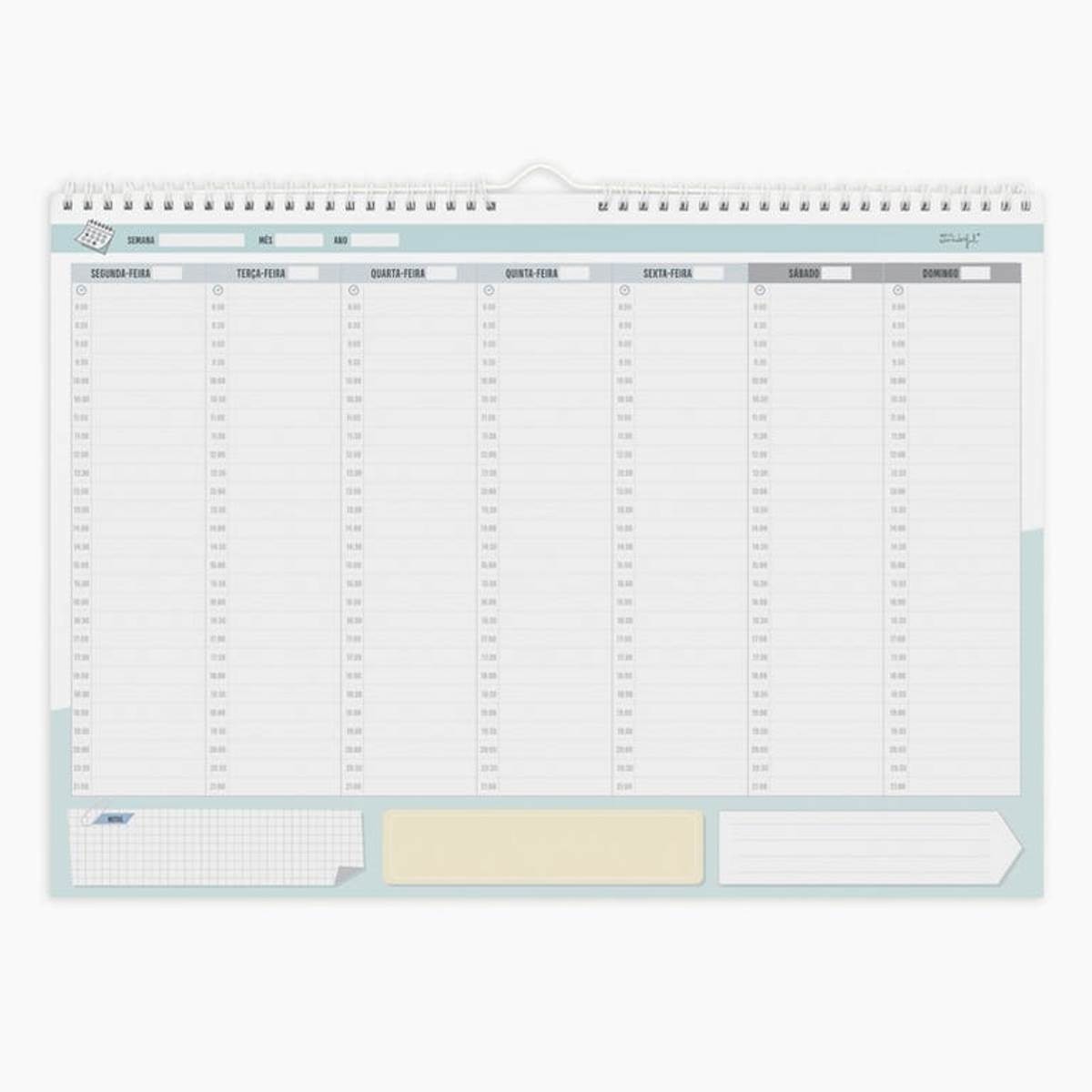 Organizador Semanal por Horas Mr Wonderful - Todos os teus planos 1
