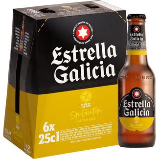 cerveza rubia Sin Gluten pack 6 botellas 25 cl - Estrella Galicia