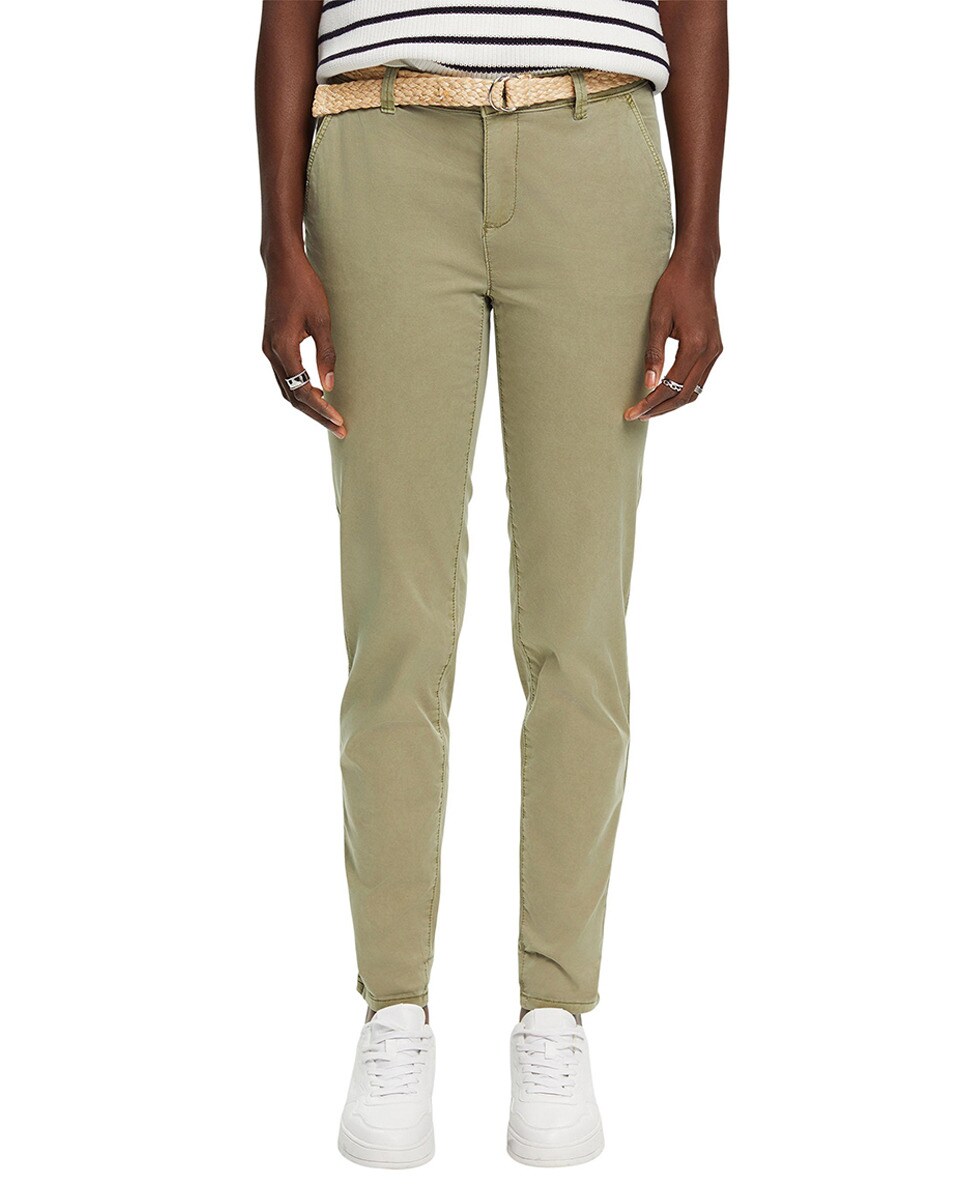 Pantalon chino basique taille moyenne