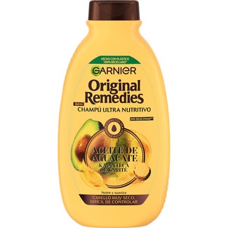 champú Ultra Nutritivo Aceite de Aguacate y Manteca de Karité frasco 400 ml para cabello muy seco, difícil de controlar - Original Remedies