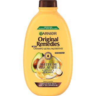champú  Ultra Nutritivo Aceite de Aguacate y Manteca de Karité frasco 600 ml para cabello muy seco, difícil de controlar - Original Remedies