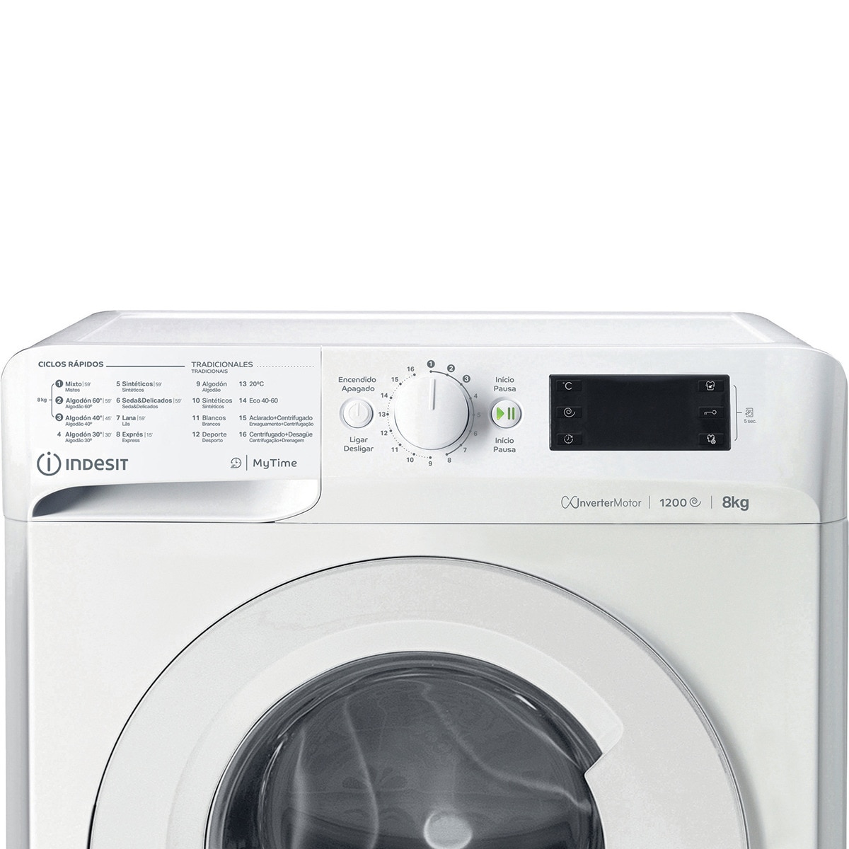Máquina de Lavar Roupa Indesit MTWE 81295 WSPT Carga Frontal de 8 Kg e 1200 rpm - Branco Branco-5