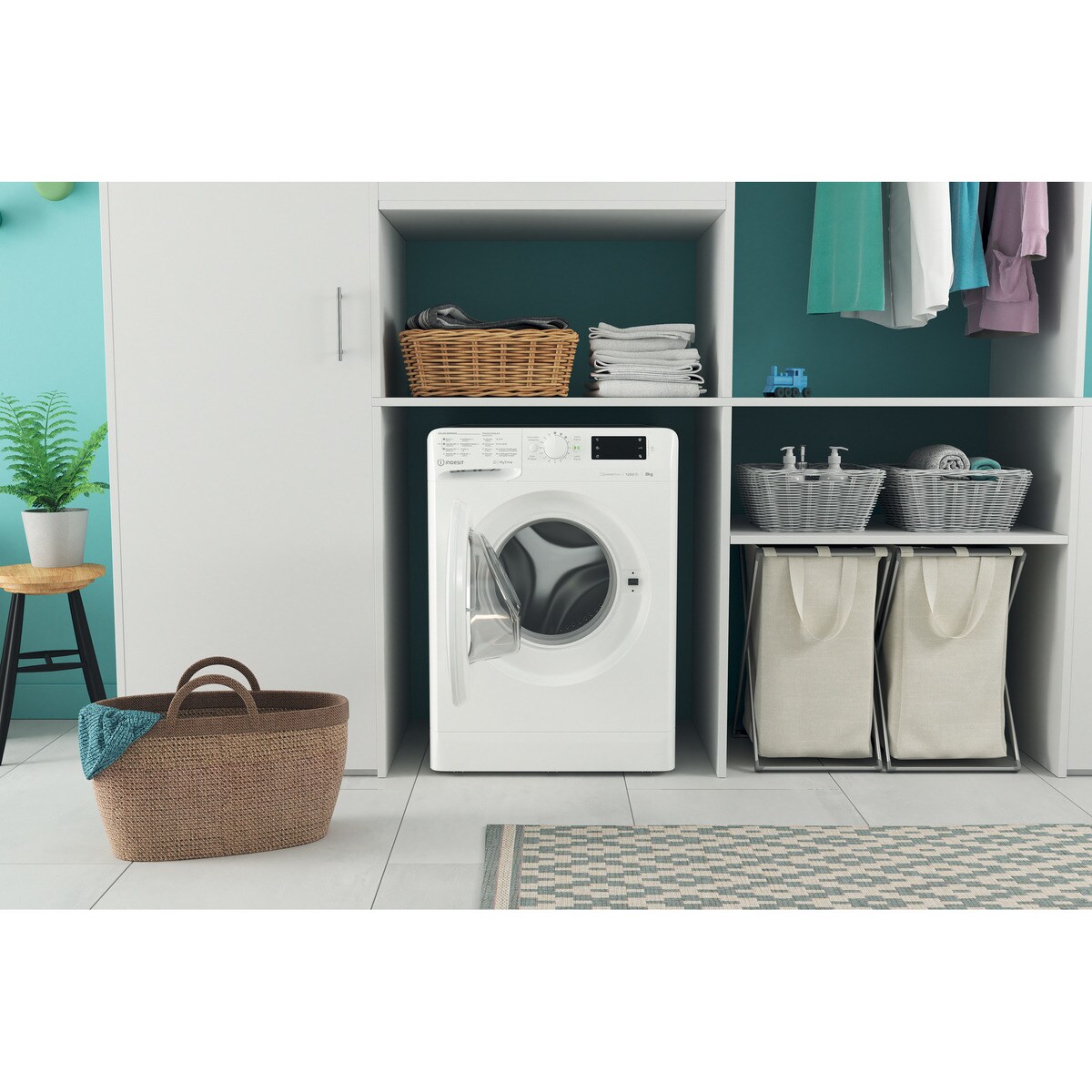 Máquina de Lavar Roupa Indesit MTWE 81295 WSPT Carga Frontal de 8 Kg e 1200 rpm - Branco Branco-13