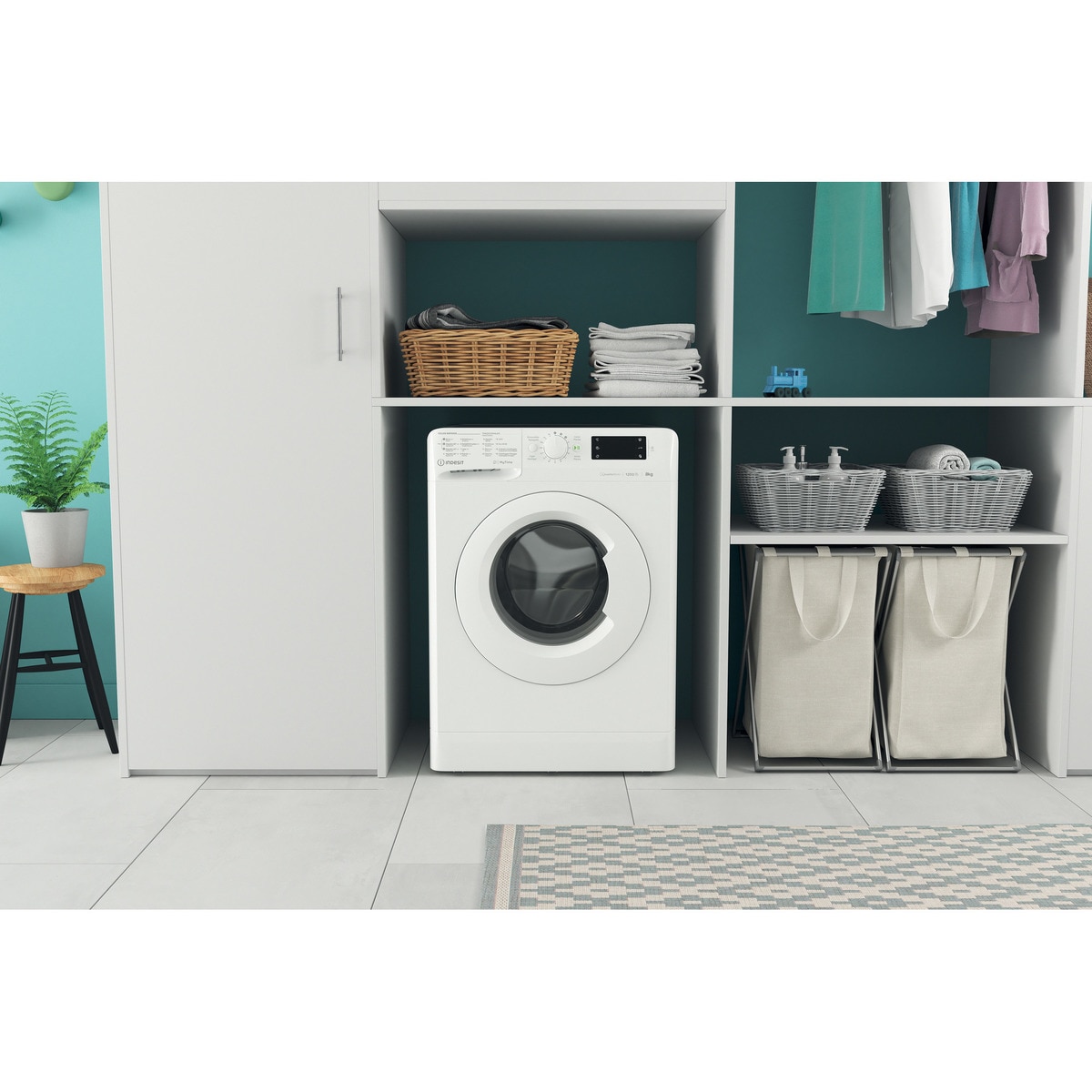 Máquina de Lavar Roupa Indesit MTWE 81295 WSPT Carga Frontal de 8 Kg e 1200 rpm - Branco Branco-11