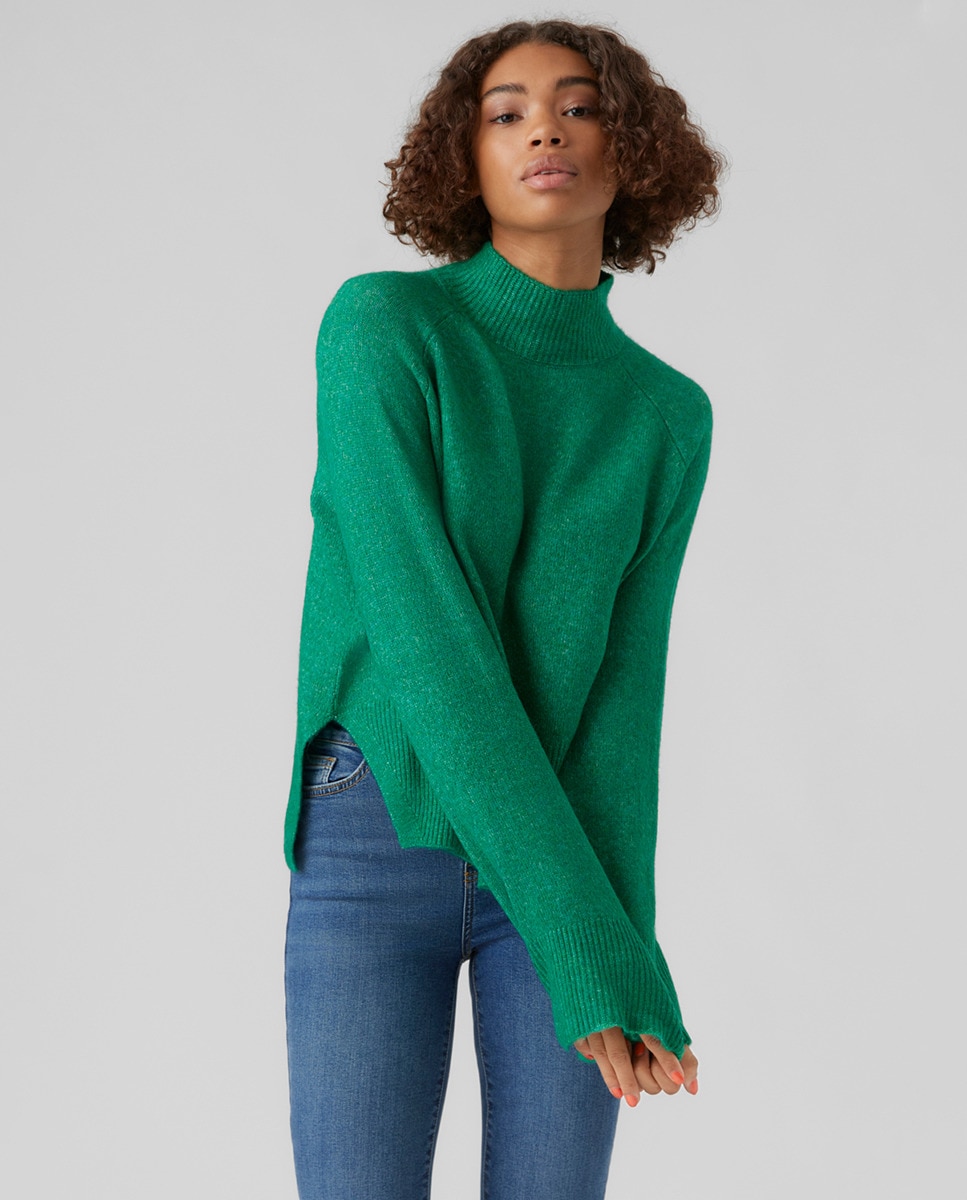 Pull à manches longues et col montant