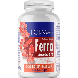 Ferro + Vitamina B12 Hemoglobina + Imunidadade Vegan frasco 30 unidades - Forma +