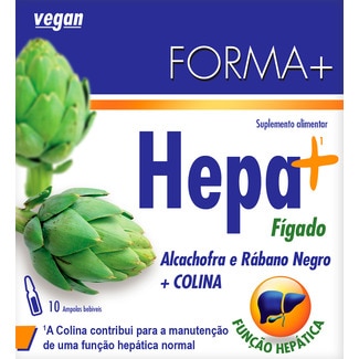 Hepa + Fígado Alcachofra e Rábano Negro + Colina 10 Ampolas Bebíveis embalagem 100 ml - Forma +