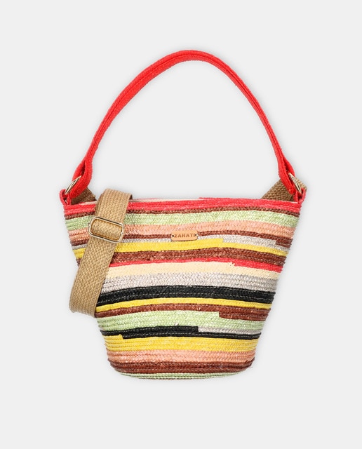 Imagen 0 de Hobo Pepa L de paja con print de rayas multicolor