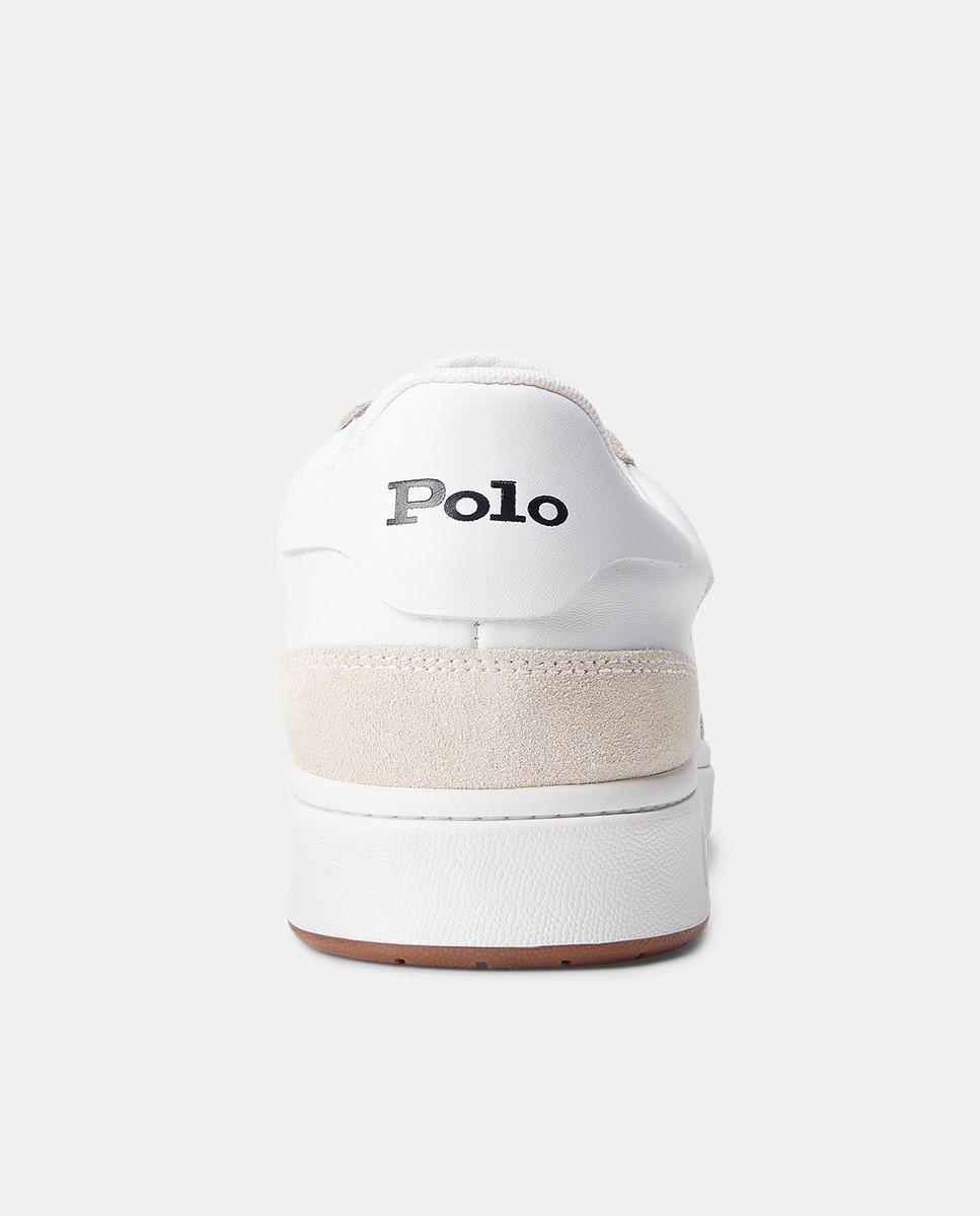 Sapatilhas Baixas tipo Basquetbol em Pele Branco-3