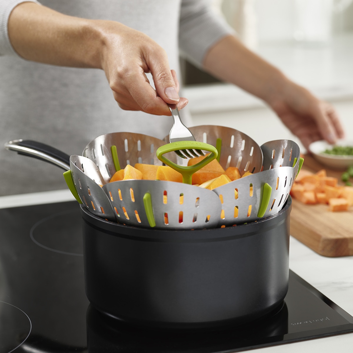 Cesta de Vapor Dobrável Bloom Aço-6