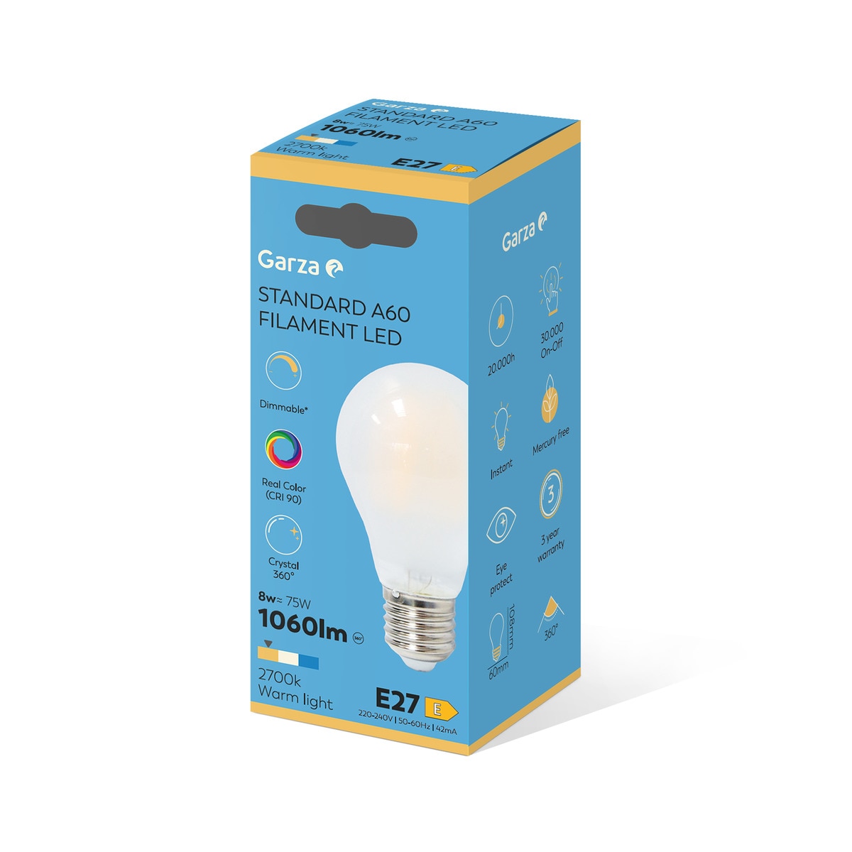Bombilla LED Filamentos Opal E27 8 W 2700 K Regulable 2