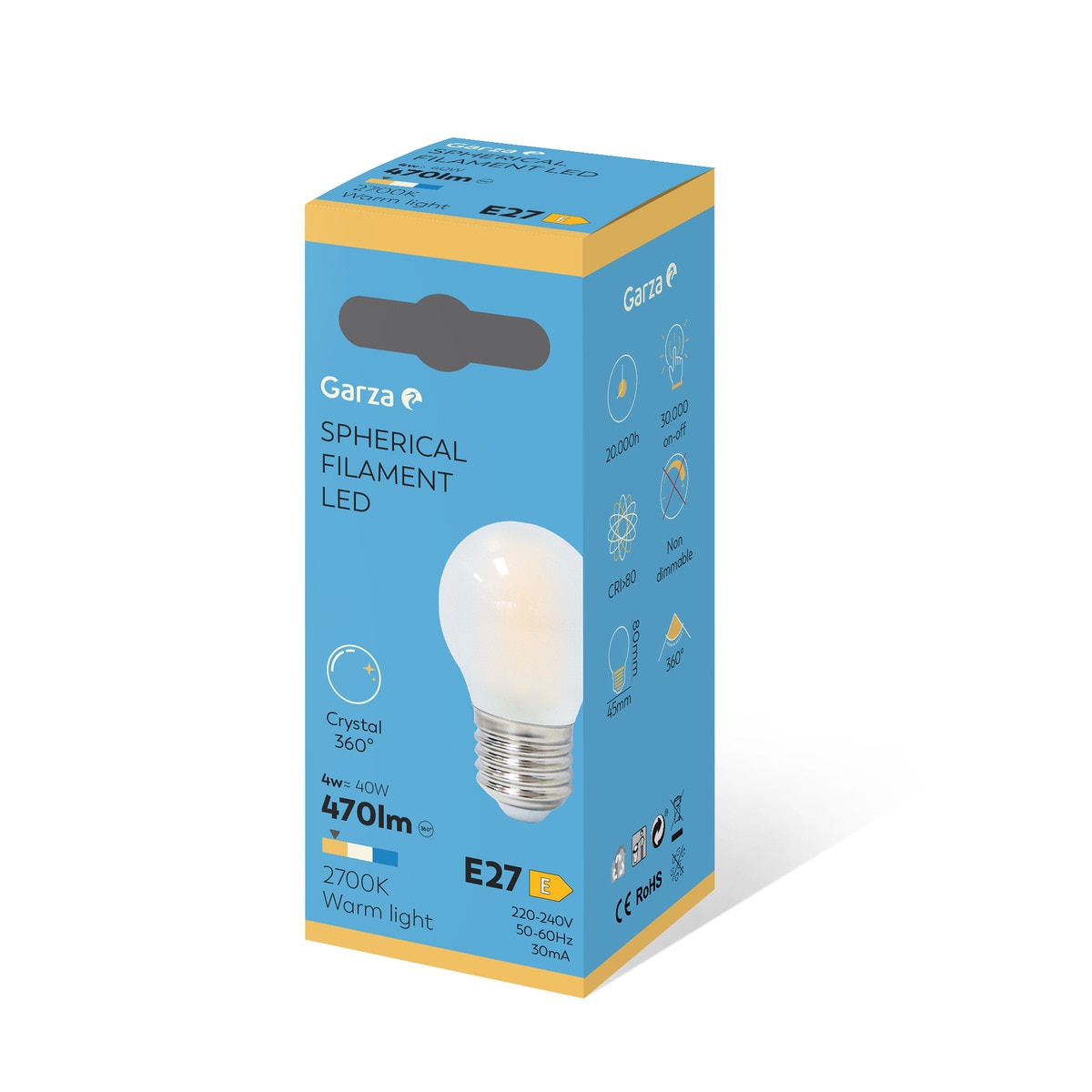 Lâmpada LED Filamentos Opal Esférica E27 - 4 W 2700 K 3