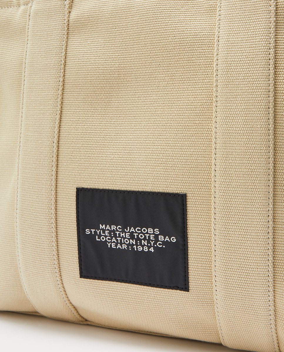 Mala Shopper Jacquard Tipo Tote Large em Tecido Bege-6