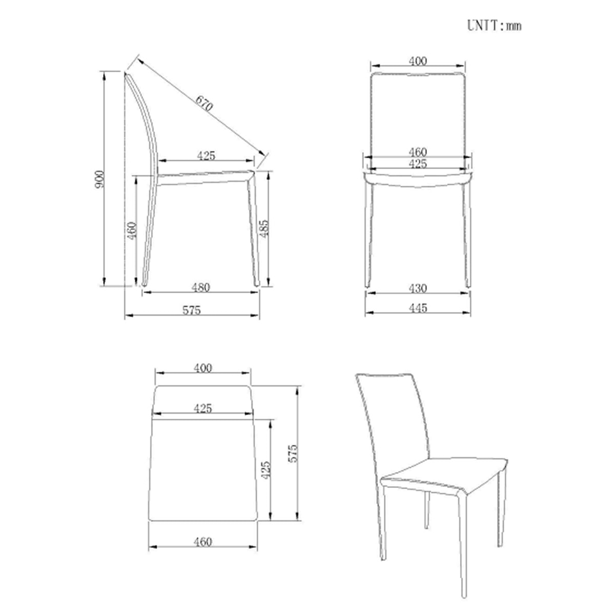 Cadeira de Mesa de Refeições em Pele Regenerada Andrew Branco-6