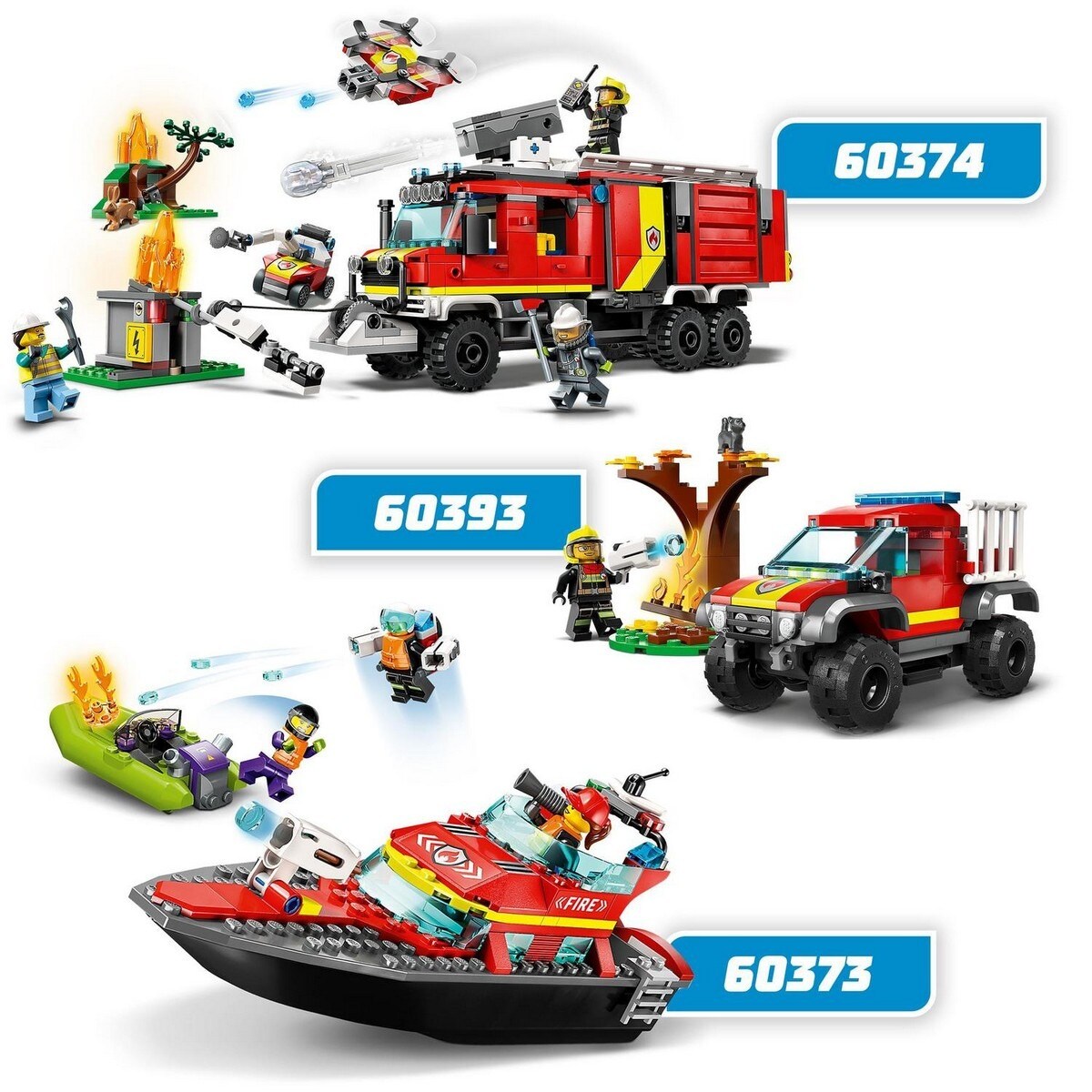 Camião dos bombeiros com drones terrestres e aéreos Lego City 6