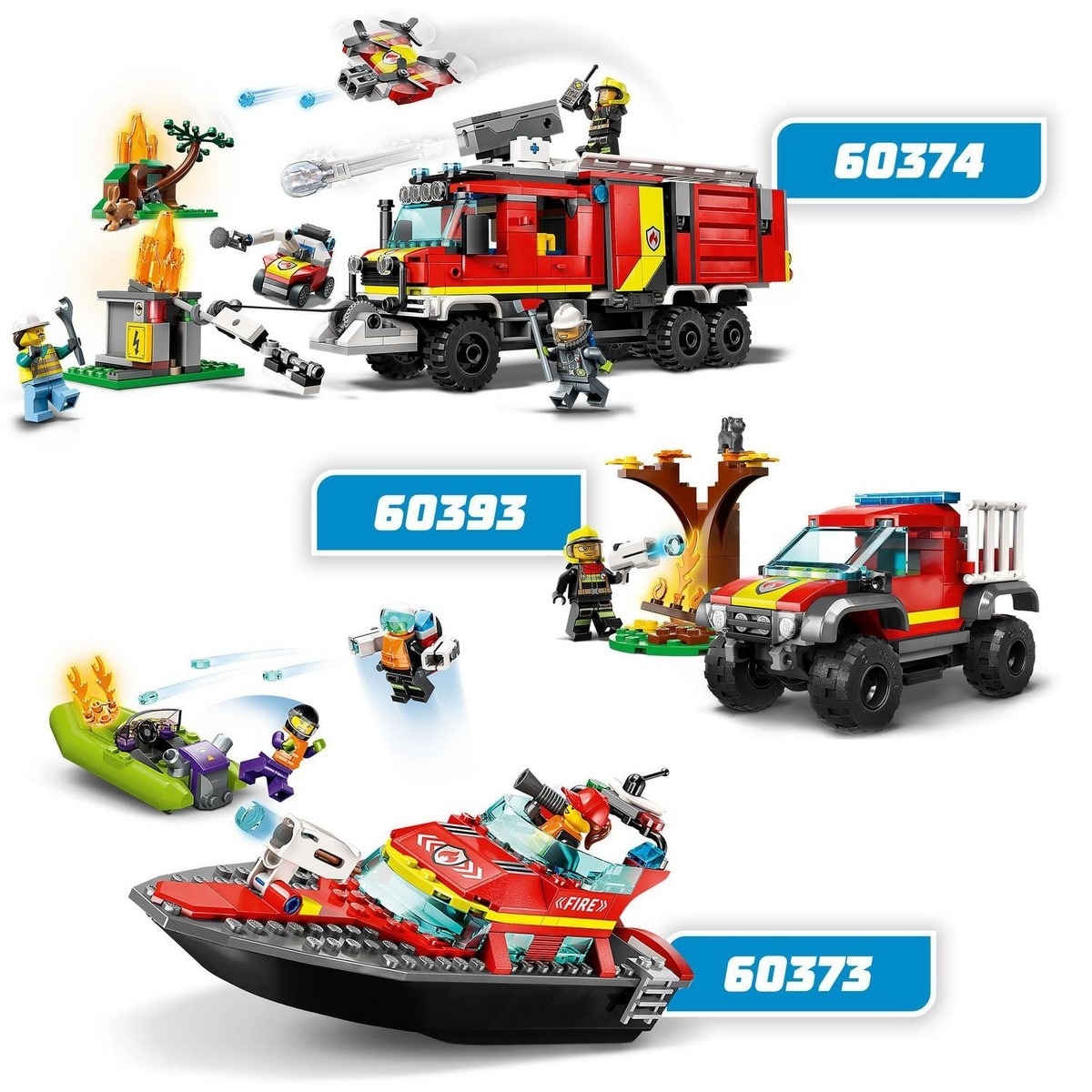 Camião dos bombeiros com drones terrestres e aéreos Lego City 6