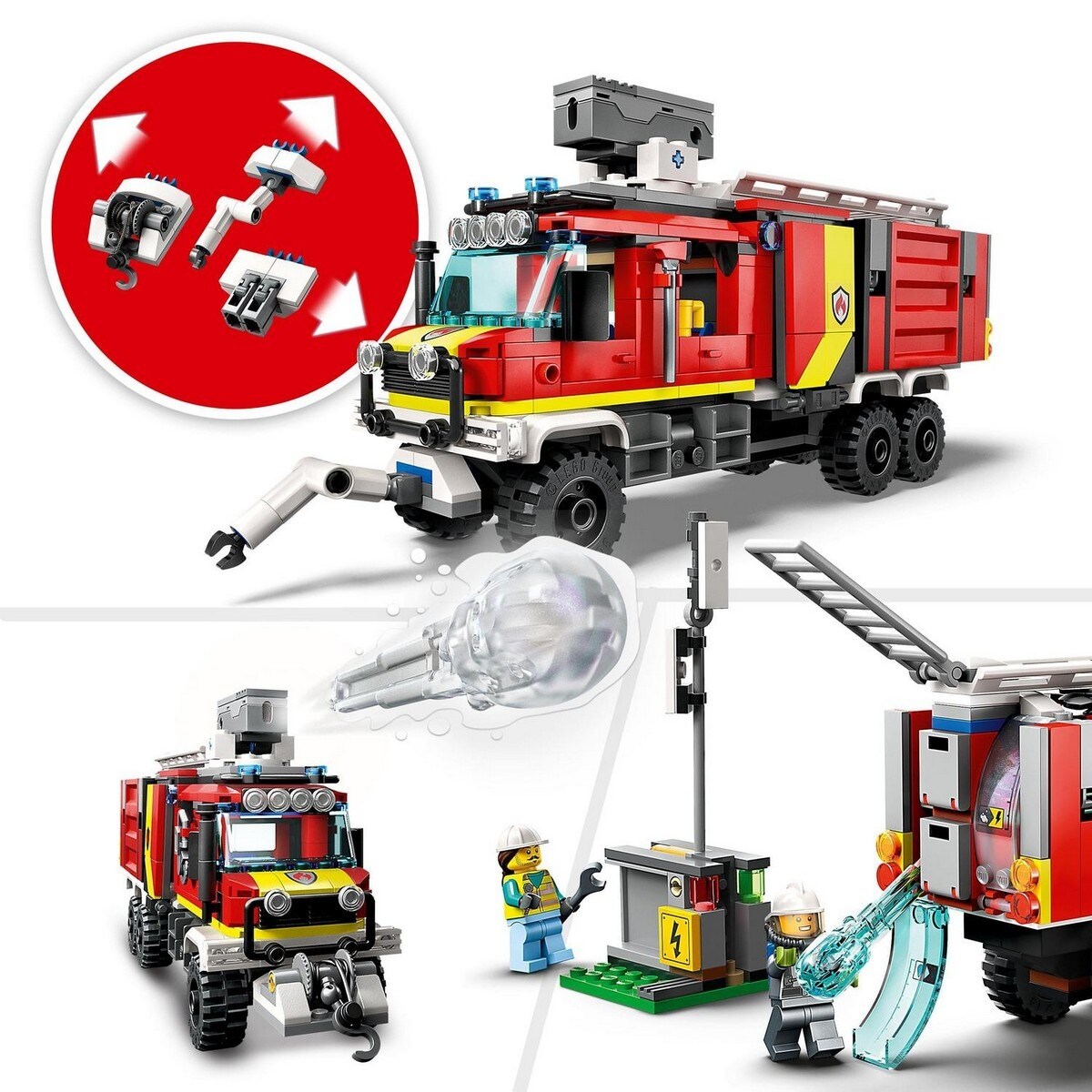 Camião dos bombeiros com drones terrestres e aéreos Lego City 4