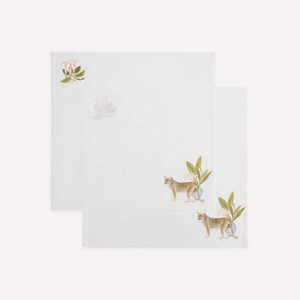 Lot de 2 serviettes de table et lin Tropique