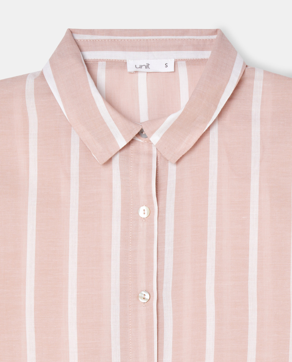 Camisa mujer algodón básica Crudo-5