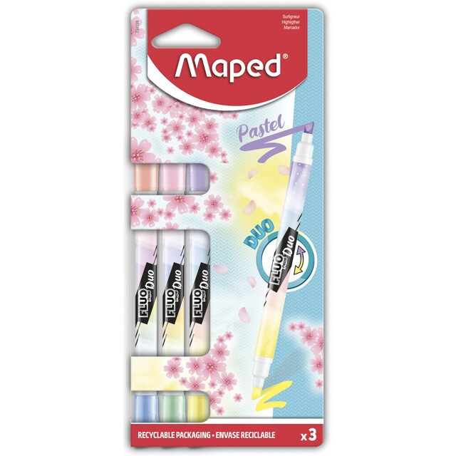 Imagen 0 de Pack 3 Marcadores Duo Colores Pastel Maped Multicolor