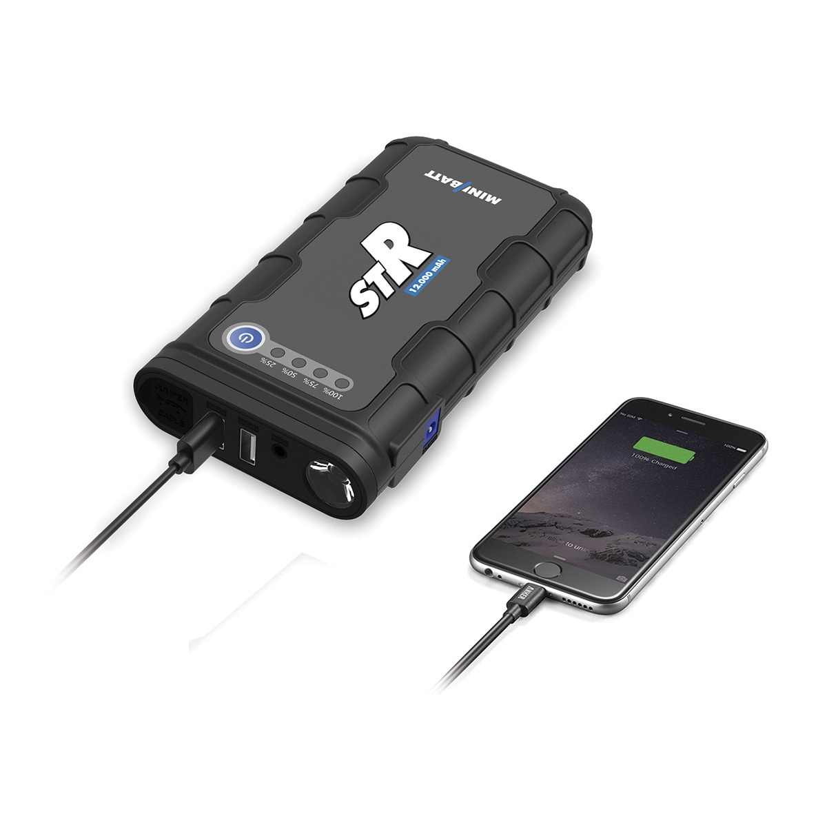 Mini Arrancador de Baterías TT40 STR 12.000 mAh Negro-5