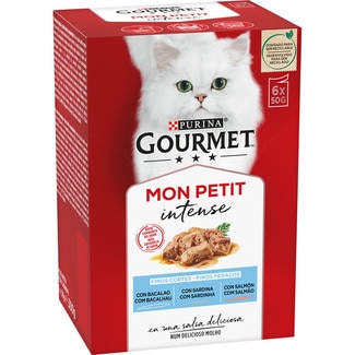 Mon Petit comida húmeda para gatos selección de pescados 6 unidades 50 g - Gourmet