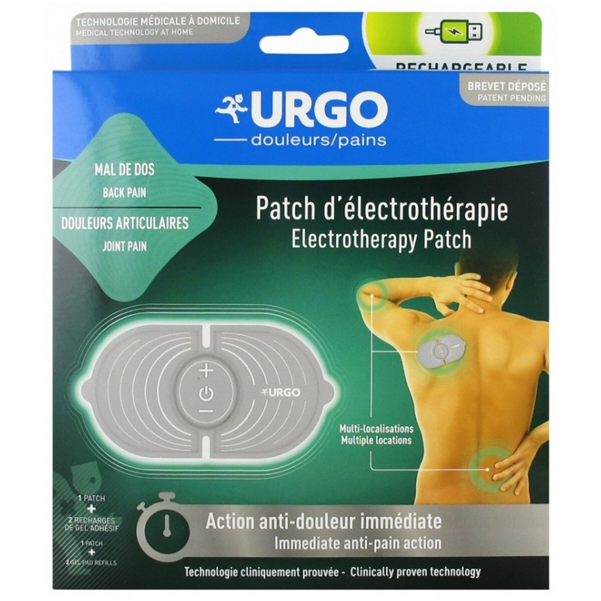 Emplastro de Eletroterapia Recarregável - 1 patch 1