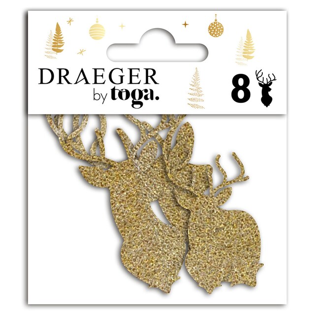 Imagen 0 de Pack de 8 Unidades de Adornos Troquelados Reno Oro Draeger