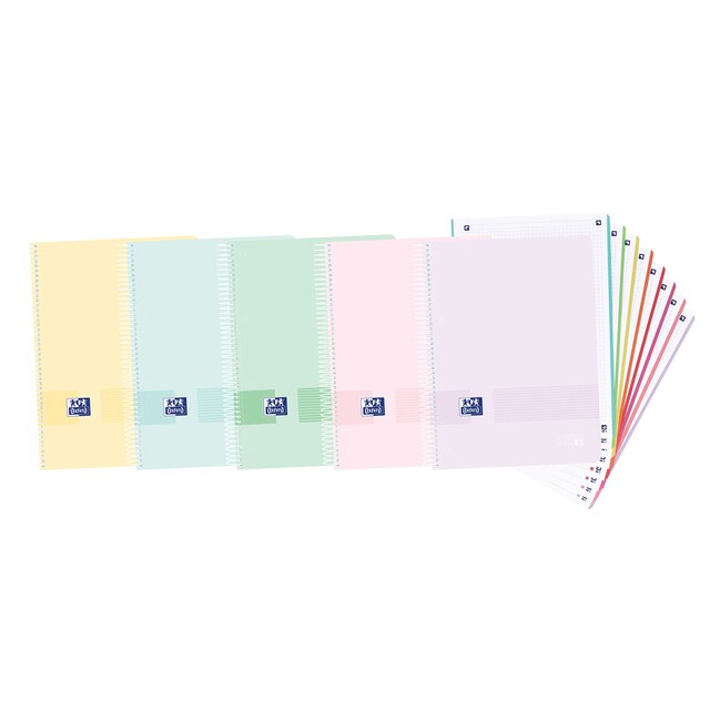 Imagen 0 de Cuaderno Microperforado Europeanbook8 A4+ Tapa de Plástico 5X5 160 Hojas Live&Go Oxford Colores Pastel