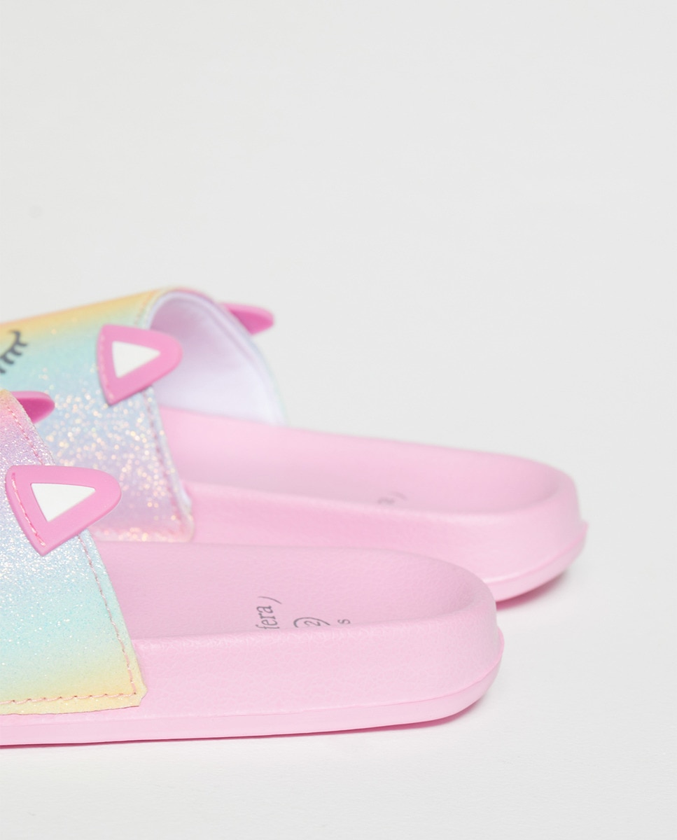 Chinelos com Pala de Unicórnio Rosa-4