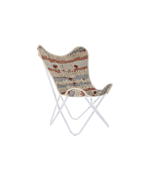 Imagen 0 de Sillón Algodón hierro 74x65x90 mariposa naranja