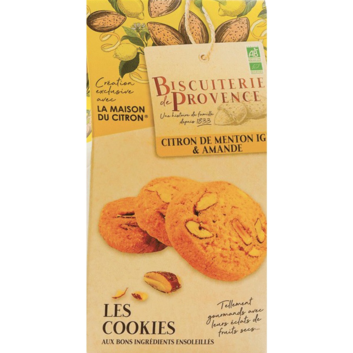 Les Cookies Bolachas com Amêndoa e Limão embalagem 120 g