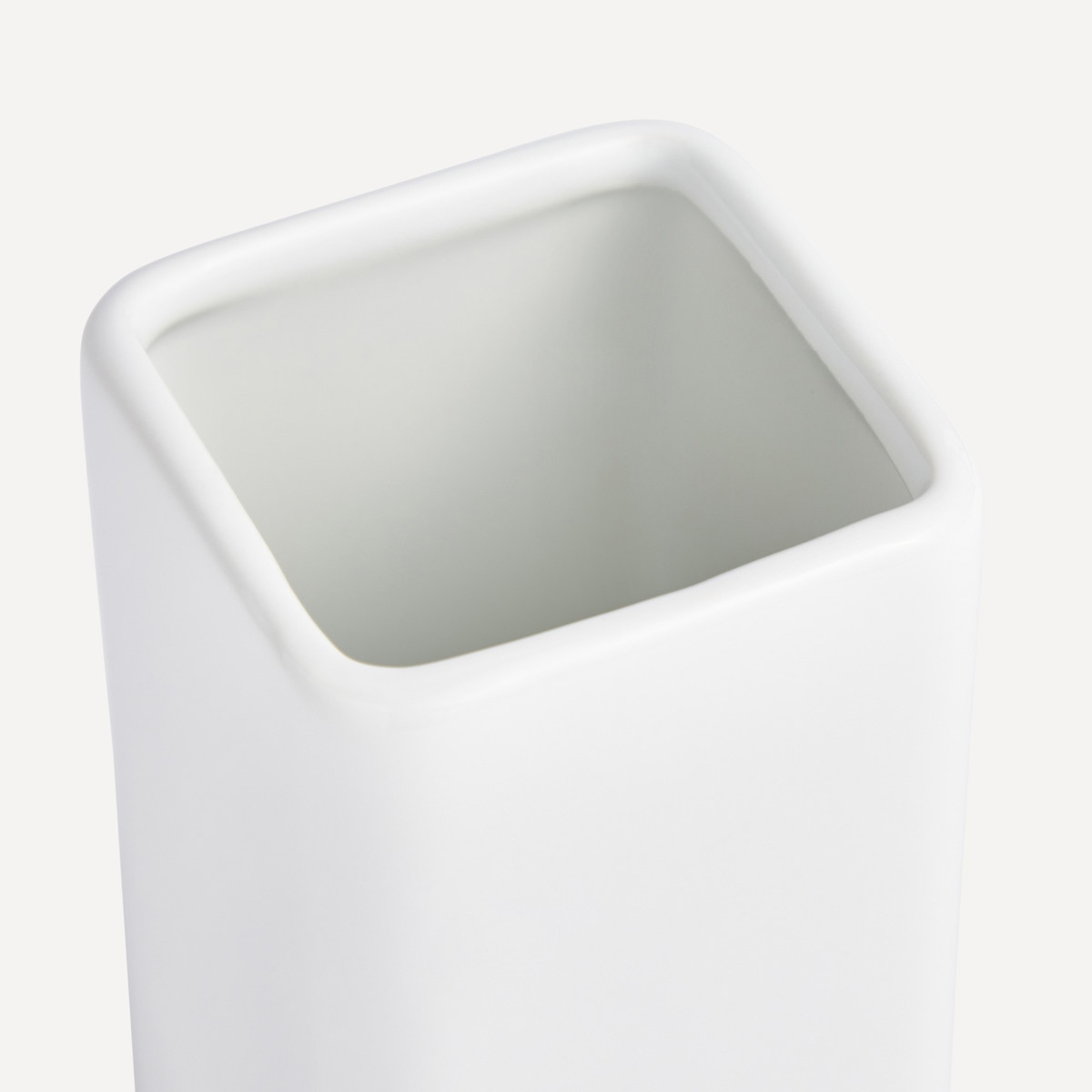 Copo Porta-Escovas para Bancada Quadrado Branco-2