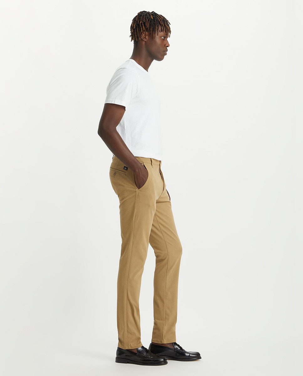 Calças chino de homem Dockers Supreme Flex Alpha skinny bege Bege-4