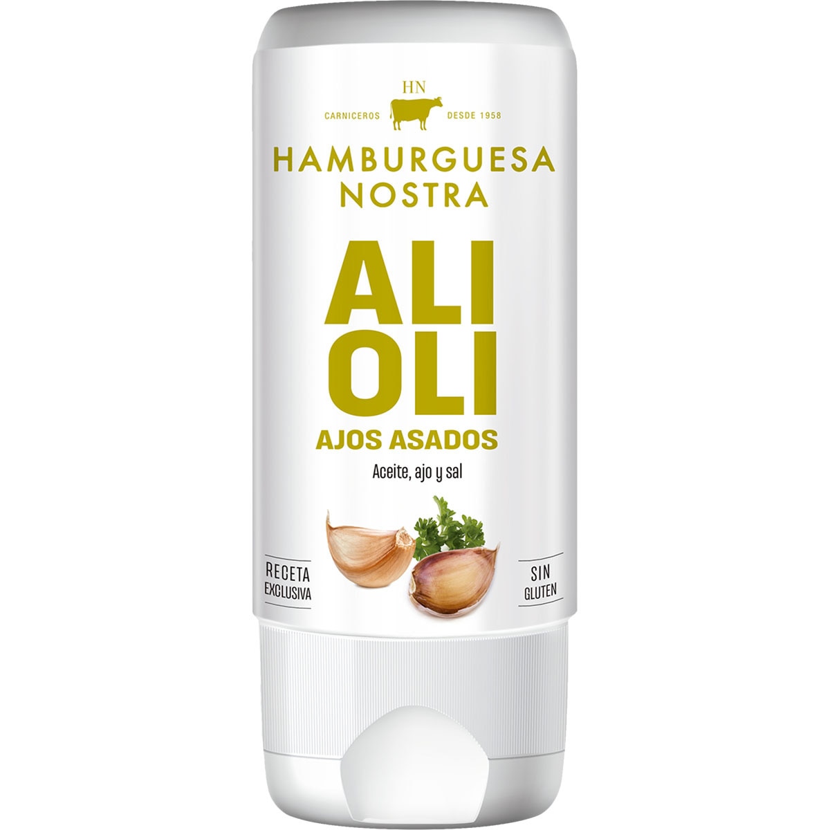 salsa HN alioli de ajos asados sin gluten envase 180 ml
