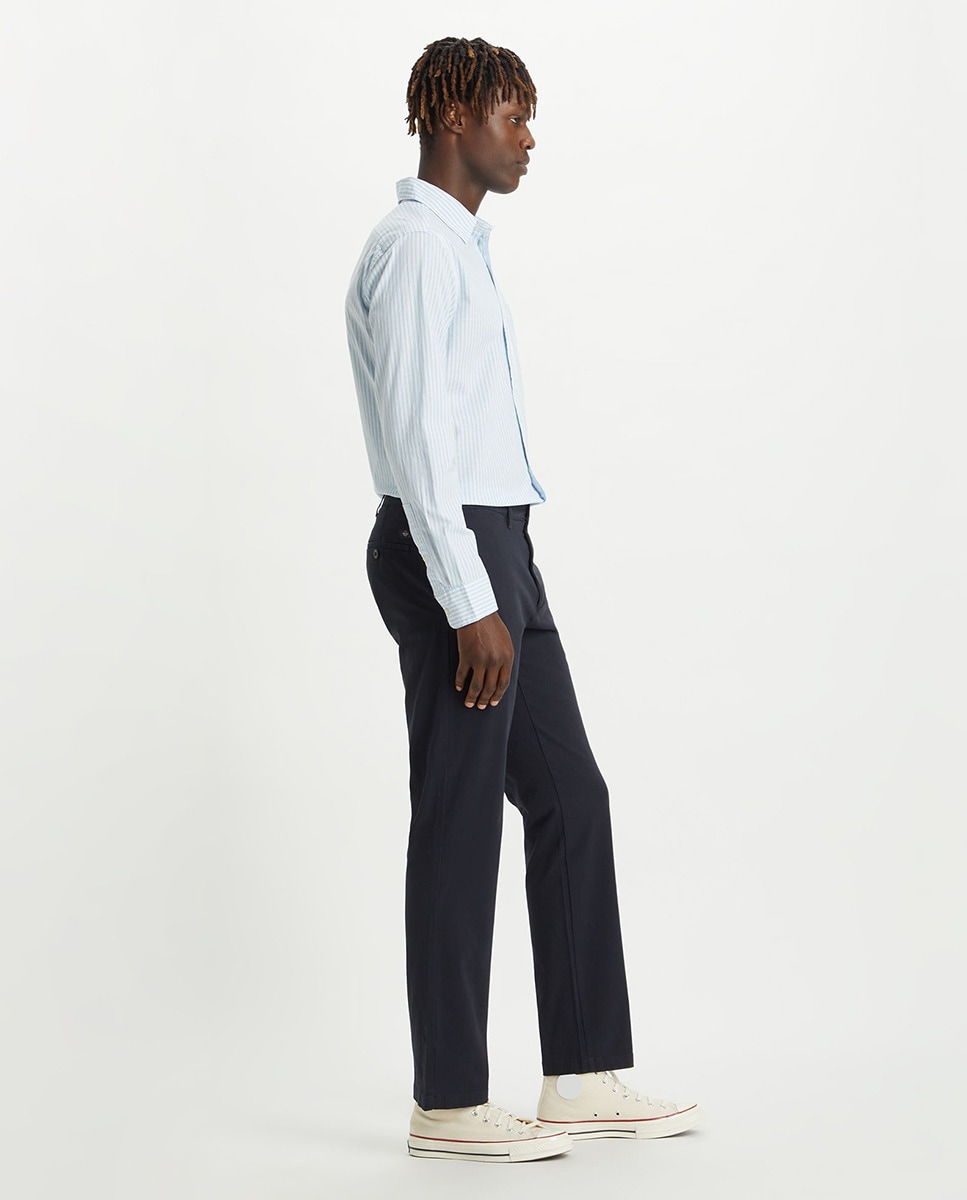 Calças Chino Elásticas Azul-marinho-3