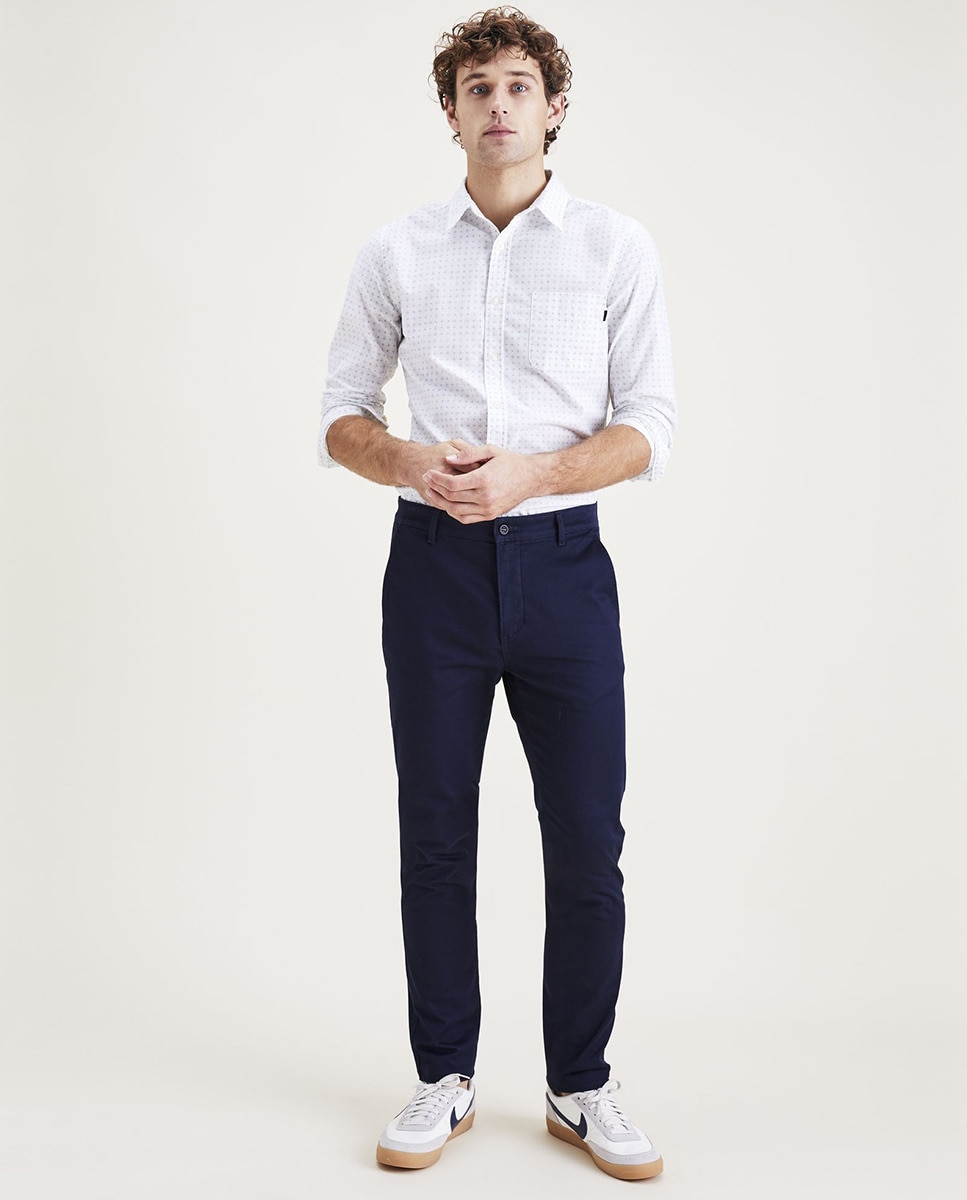 Calças Chino Skinny Azul-marinho-1