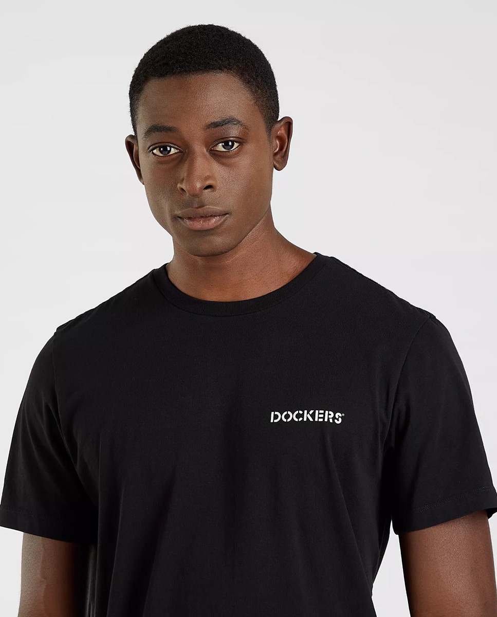 T-shirt de homem de manga curta preta Preto-3