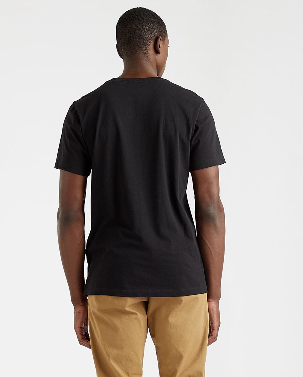 T-shirt de homem de manga curta preta Preto-2