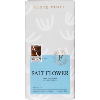 Chocolate Preto 70% com Flor de Sal Fusion Collection tablete 50 g - Vinte Vinte