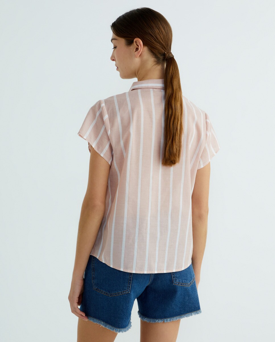Camisa mujer algodón básica Crudo-6