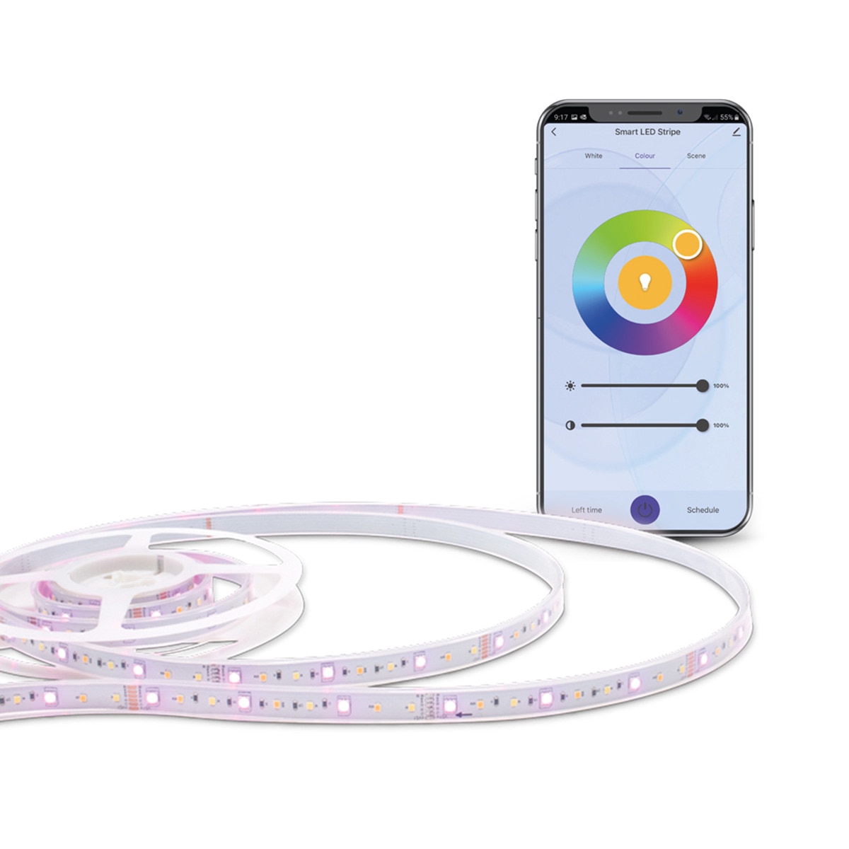 Tira LED Colores Smart Wi-Fi 3 m 24 W RGB-CCT para Exteriores Colores-3