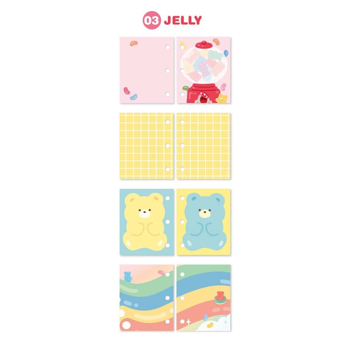 Recarga para Caderno 3 Argolas Jelly 4