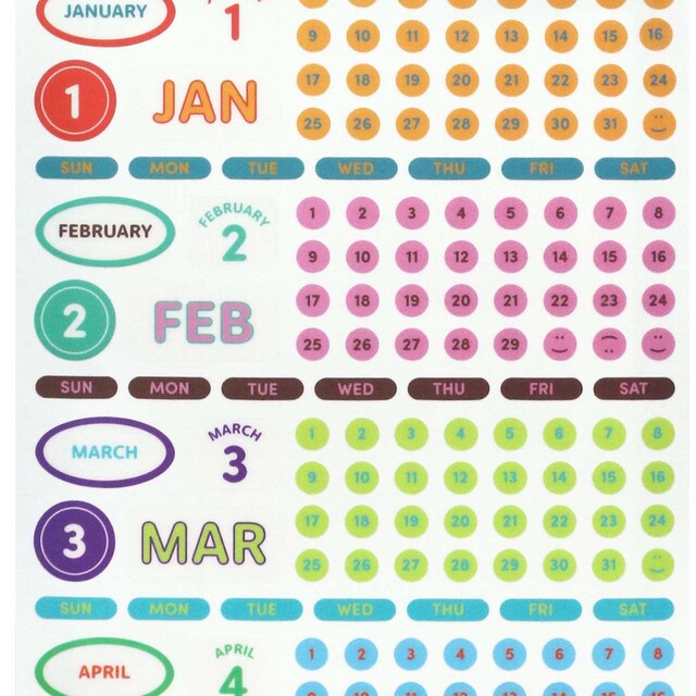 Imagen 0 de Pegatinas calendario Iconic Vivid