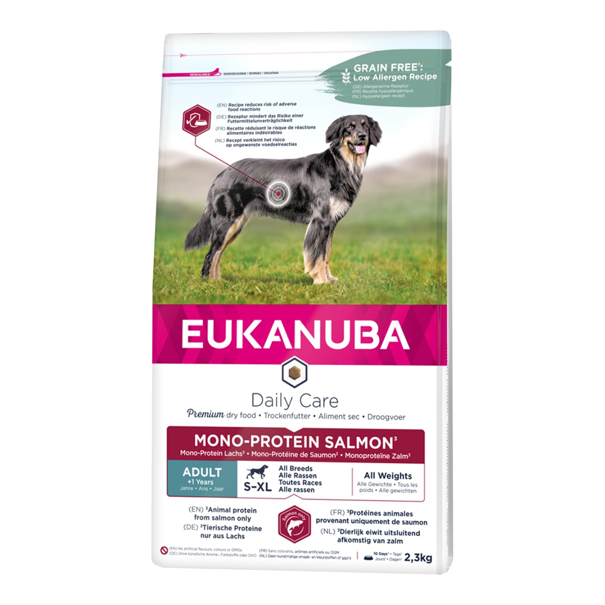 Pienso para perros adultos Eukanuba Daily Care Mono-Protein salmón 1