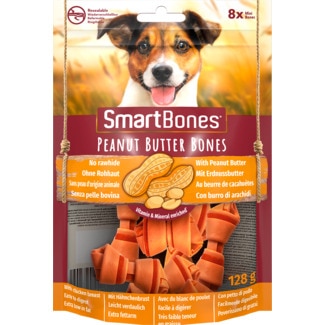 Snack para Cão Mini Ossos de Manteiga de Amendoim embalagem 8 unidade - Smartbones