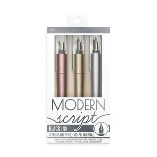 Imagem 0 de Conjunto de 3 Canetas de Tinta Permanente Ooly Modern Script com Bloco de Notas