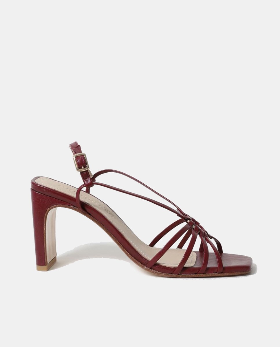 Sandales à talon Lea à brides fines ornées et talon bottier